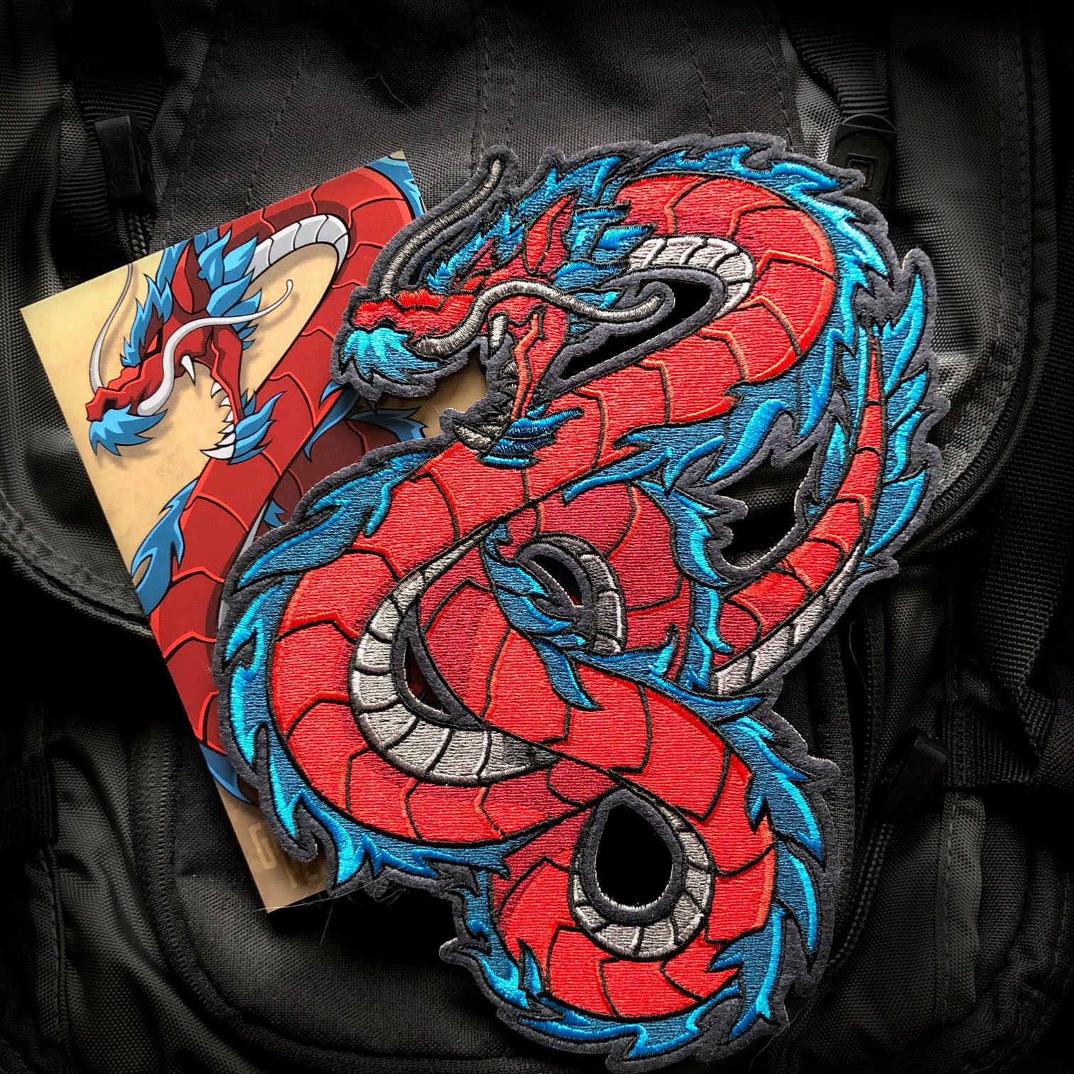 Crimson Dragon Embroidery Patch - Image 2