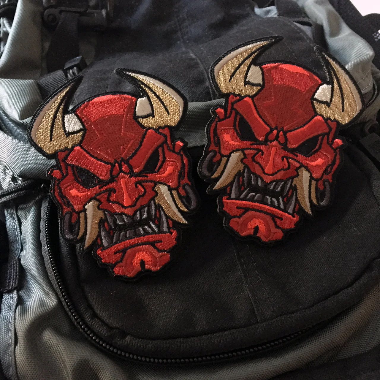 Devil Oni Mask Embroidery Patch - Image 3
