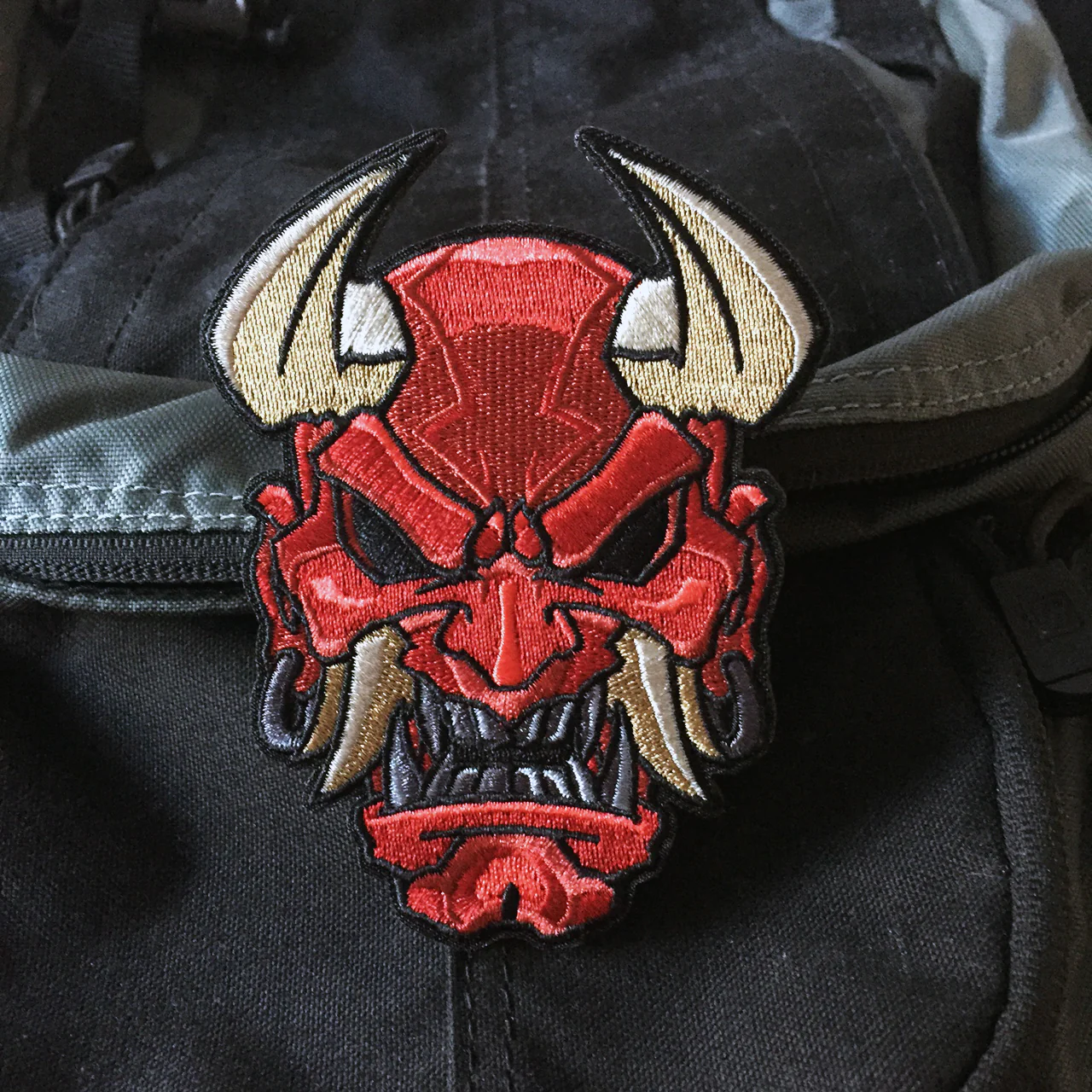 Devil Oni Mask Embroidery Patch - Image 4