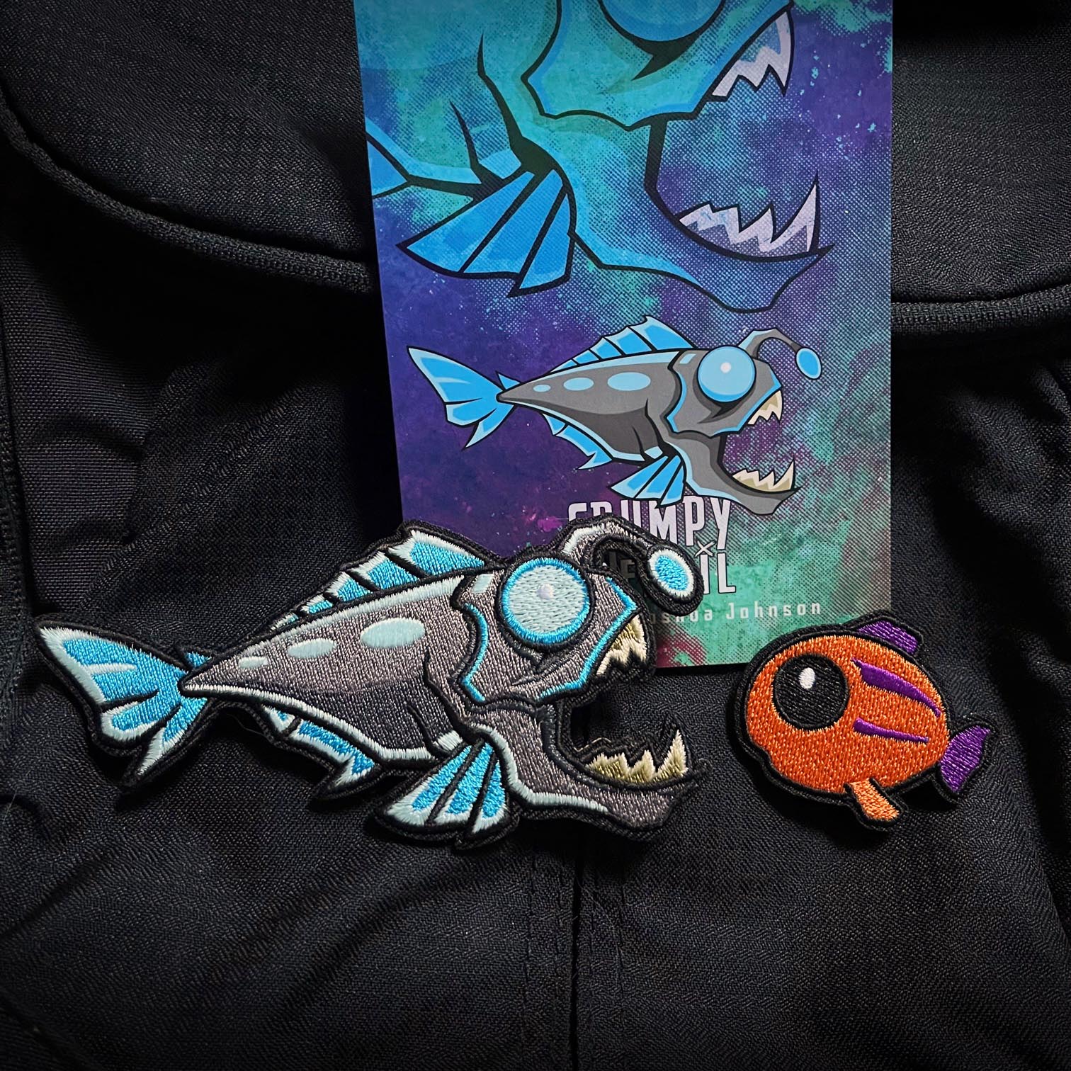 Grumpy New Angler Fish Embroidery Patch - Image 2