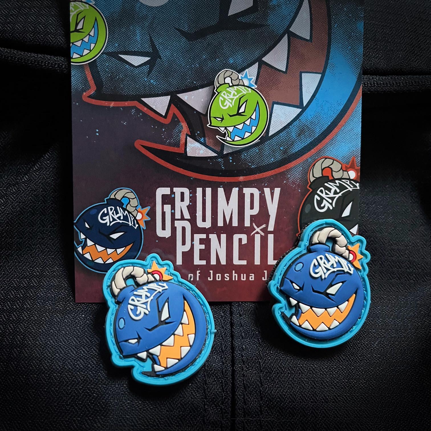 Grumpy Blue Bombs, PVC Patch set - Image 2