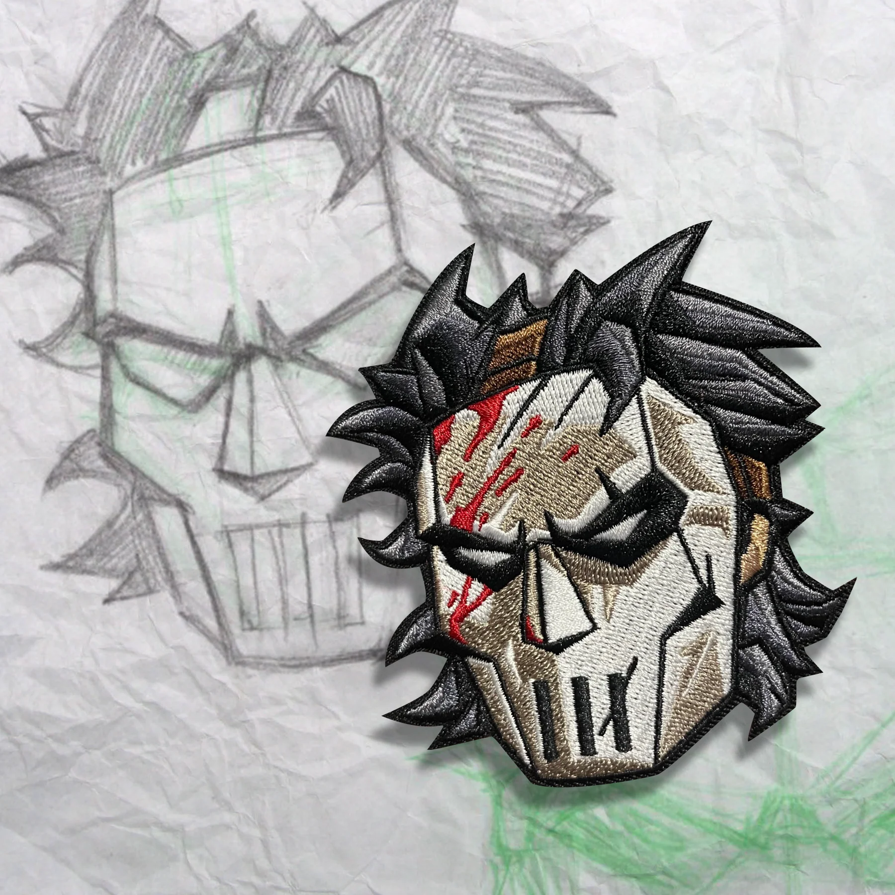 Grumpy Casey Jones Embroidery Patch - Image 2