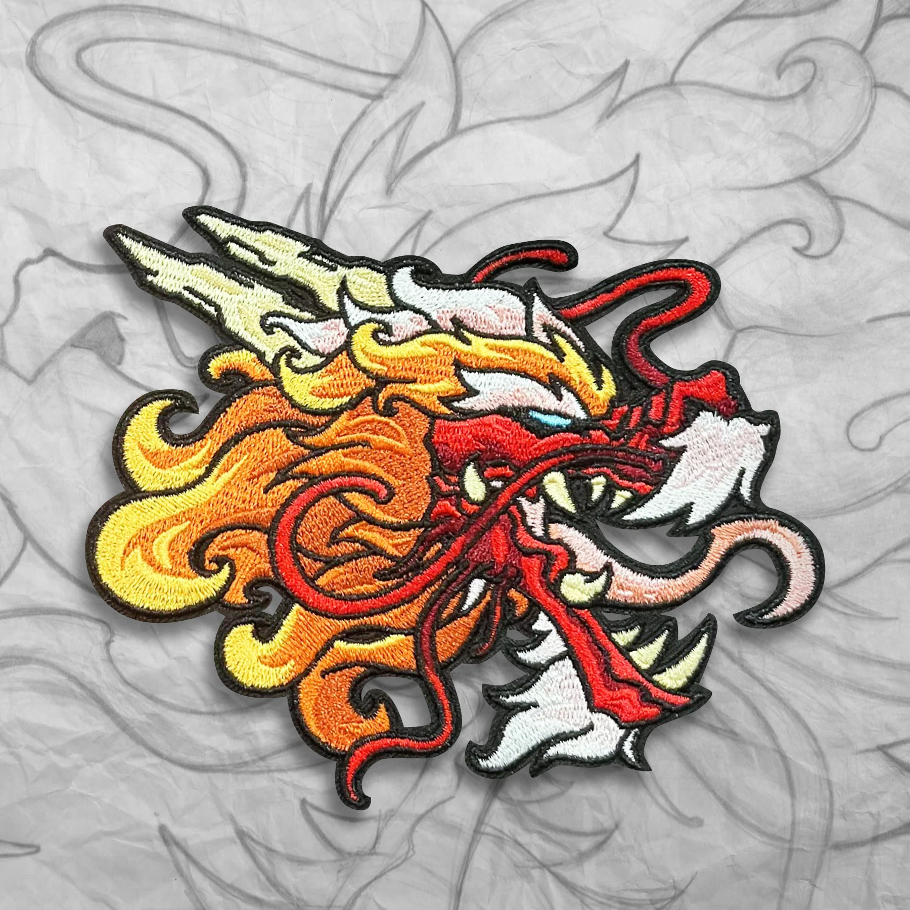 Grumpy Year of the Dragon Embroidery Patch - Image 3
