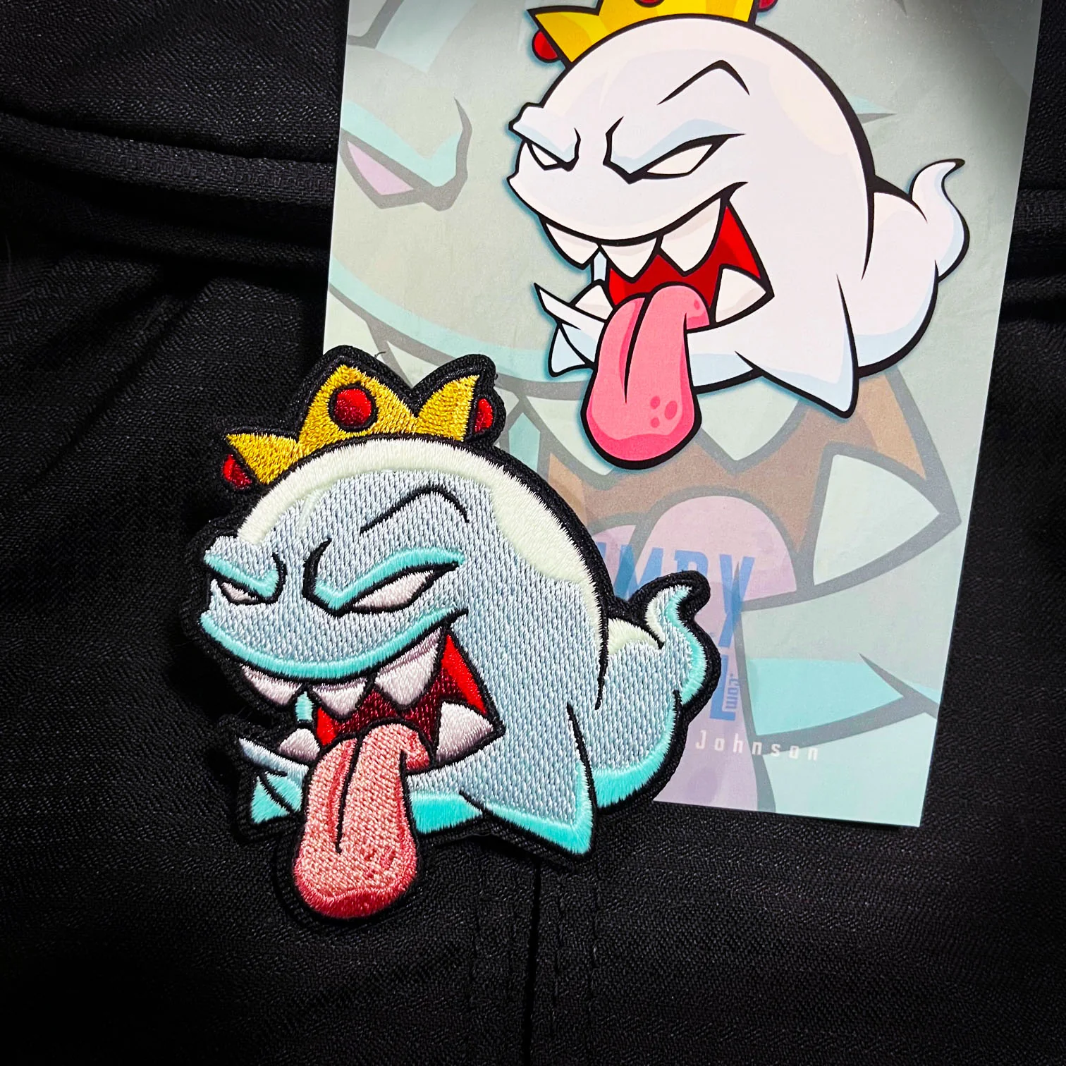 Grumpy Ghost "Boo" Embroidery Patch - Image 2