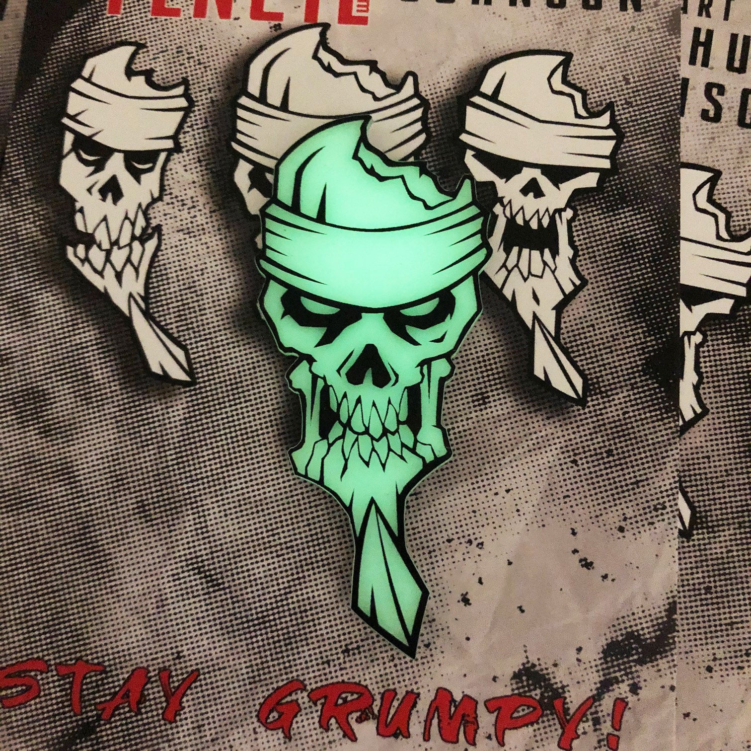 Grumpy Glow Skull Pencil v1 Patch - Image 3