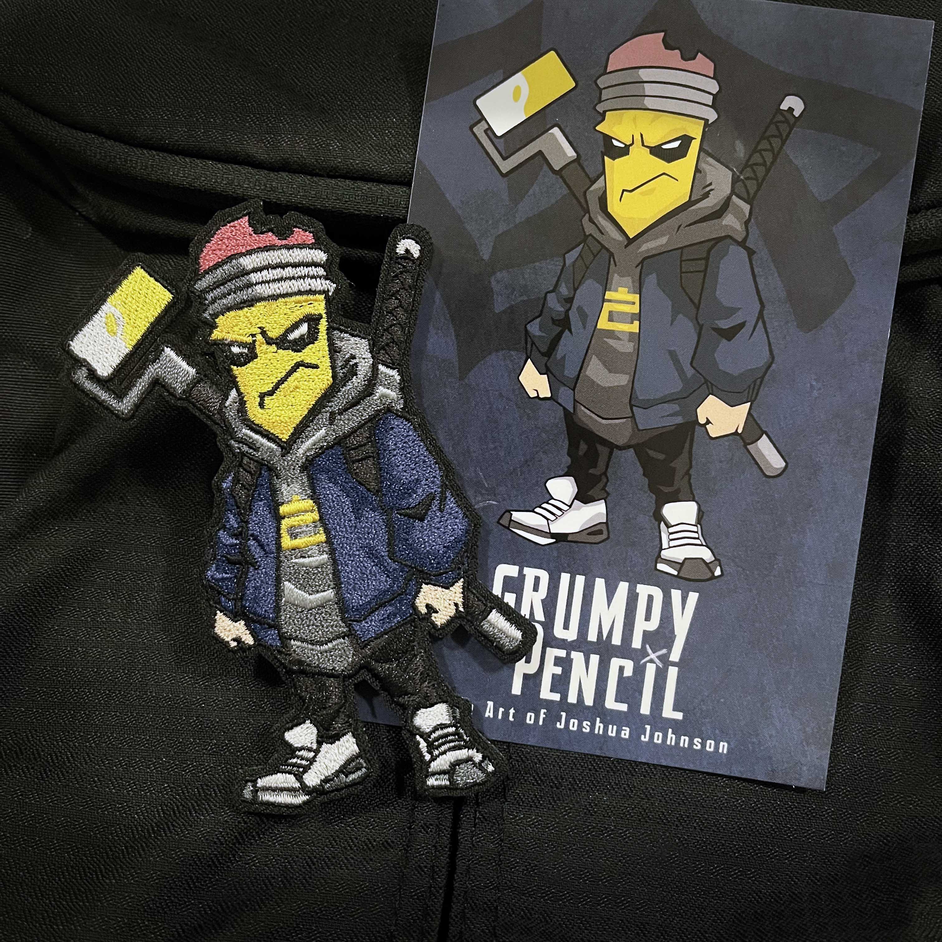 Grumpy Pencil Guy 2.0 Embroidery Patch - Image 2
