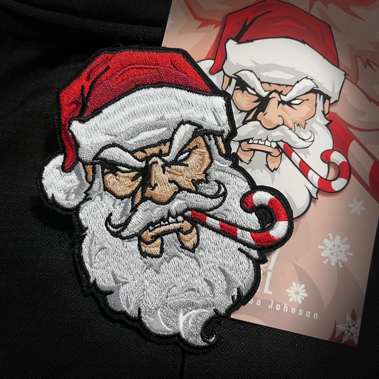 Grumpy Kris Kringle, Embroidery Patch - Image 2
