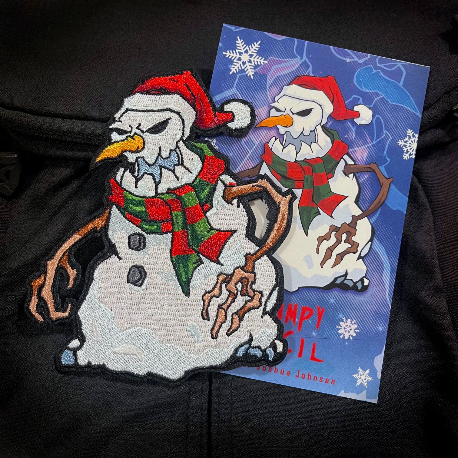 Grumpy Snowman Embroidery Patch - Image 2