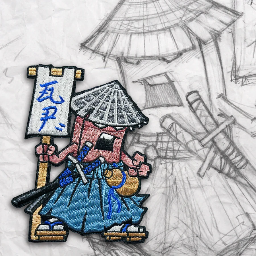 Grumpy Spamurai Embroidery Patch - Image 2