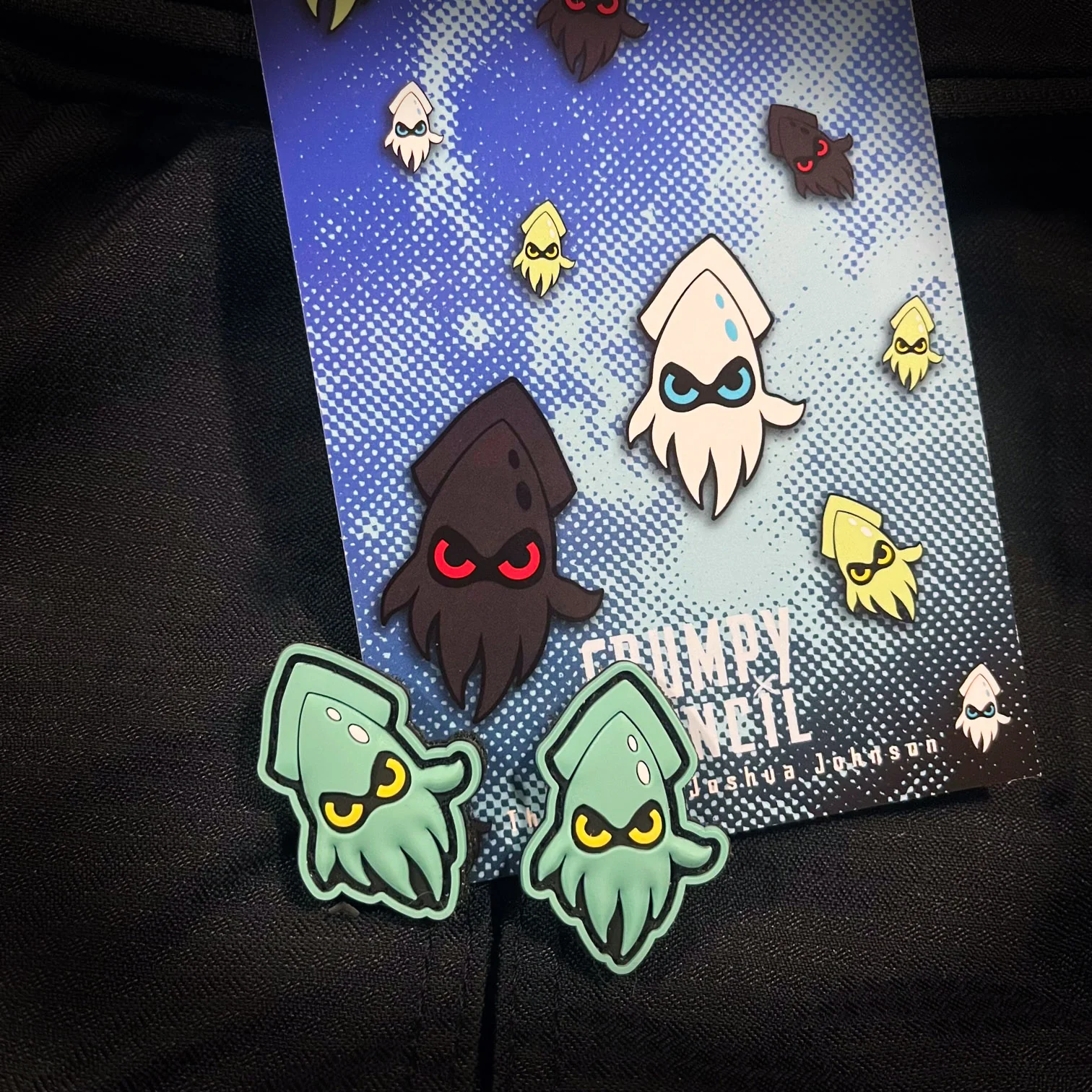 Grumpy Green Squid Pvc Patch set - Image 2
