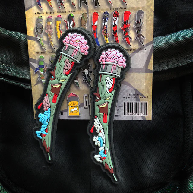 ON SPECIAL! Grumpy Zombie Pencil PVC Patch - Image 2