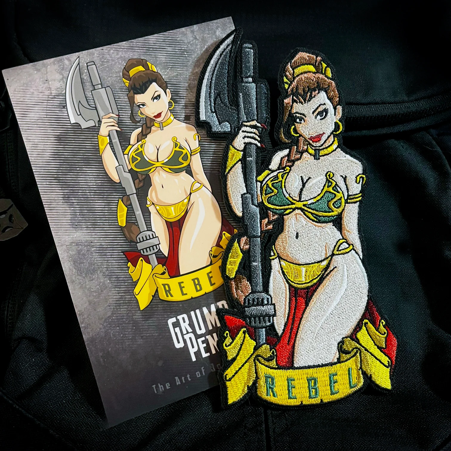 Rebel Pin up Embroidery Patch - Image 2