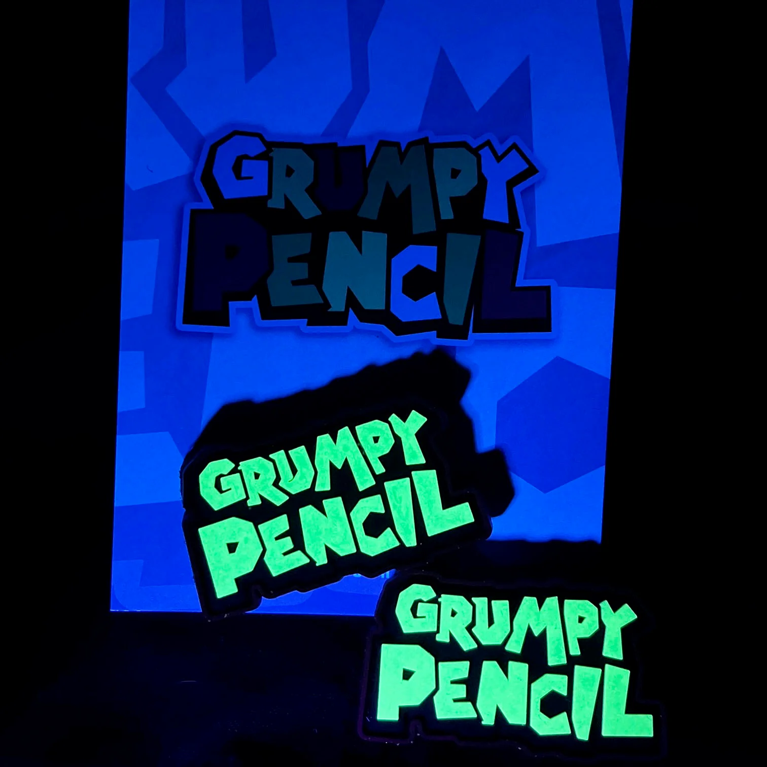 Super Grumpy Logo Glow, Mini PVC Patch set - Image 3